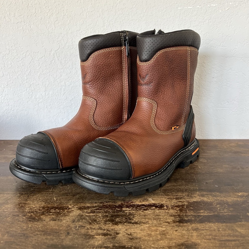 Men's Thorogood Gen-Flex 8"side zip-pull on WORK BOOT-leather & safety toe-sz 9M